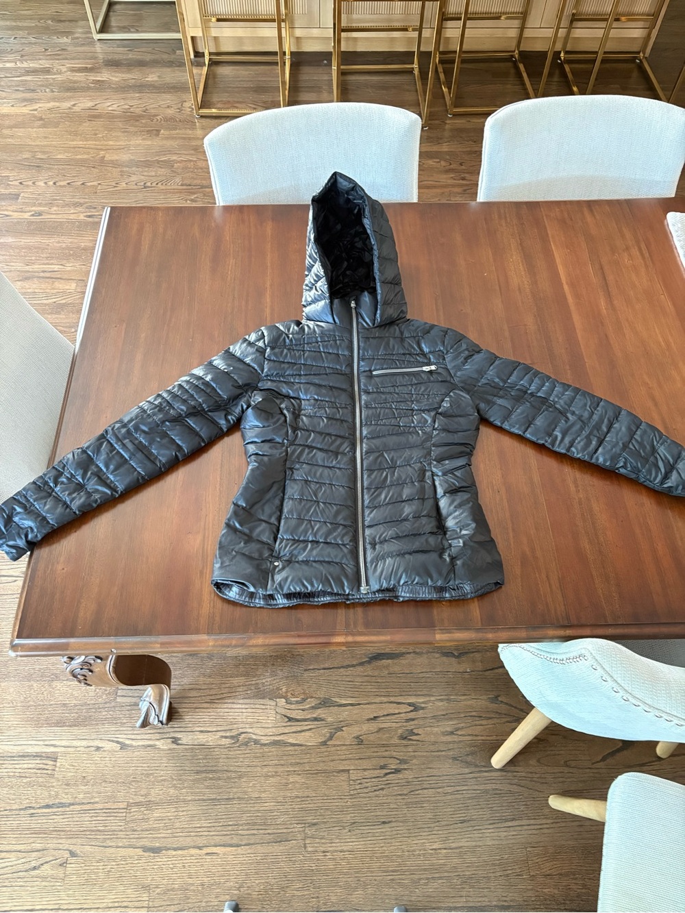 Spyder Black Hooded Women's Puffer Jacket